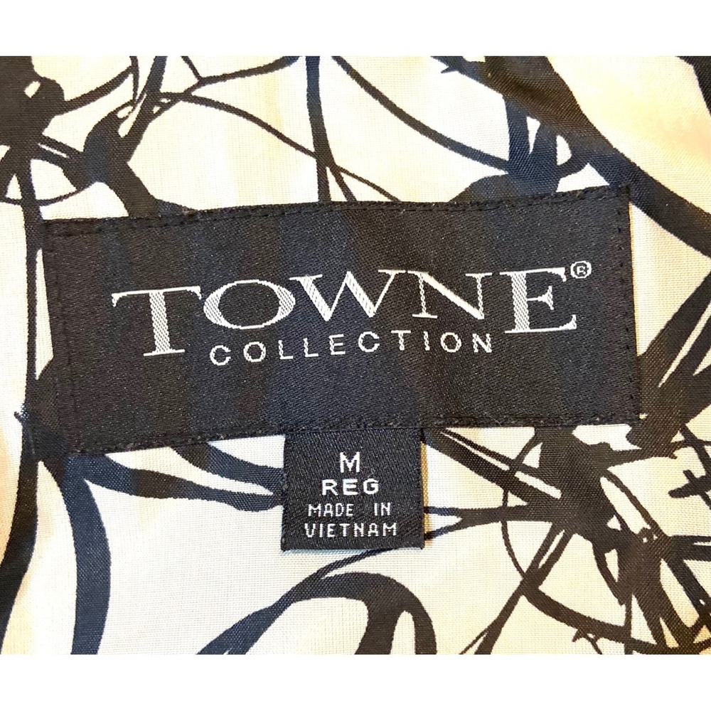 Towne Collection Black Trench Coat Mid Length Button Front Car‎ Coat Womens M - Picture 10 of 12